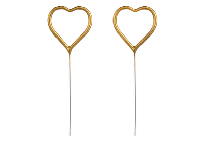 Decorative objects - Sparklers Heart, gold, 16.5cm - PARTYDECO