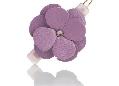 Hair accessories - ZAIRA leather flower side clip - VALÉRIE VALENTINE