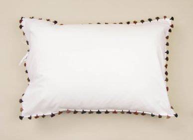 Linge de lit - Taie d'oreiller en coton à pompons - MIA ZIA