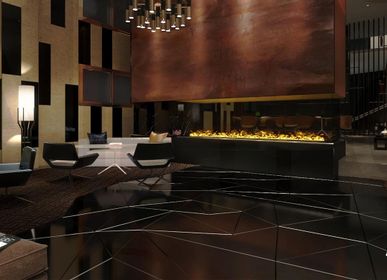 Hotel bedrooms - 200 cm Water Vapor Fireplace - AFIRE 3D Electric Insert ADVANCE Design Decoration - AFIRE