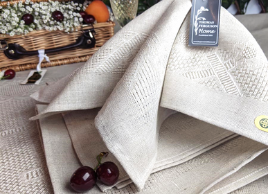 Dessous de plat - Marguerites Michaelmas - Blanc & Naturel - FERGUSON'S IRISH LINEN