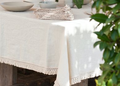 Table linen - Linen Tablecloth with Fringes - ONCE MILANO
