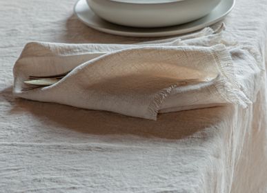 Linge de table textile - Serviette en lin avec franges - ONCE MILANO