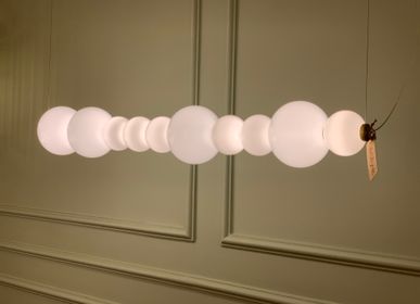 Ceiling lights - Bonbon Linear Large White Glass - ATOLYE STORE