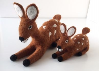 Christmas table settings - Biche and its little fawn felt, children's room decoration - COCOON PARIS