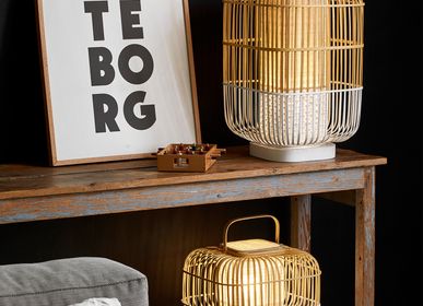 Table lamps - Table lamp and lantern BAMBOO SQUARE - FORESTIER