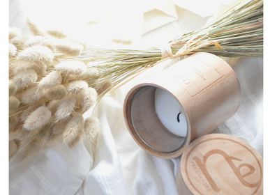 Coffrets et boîtes - -BOUGIE DOLCE ECRIN ROND NATUREL- - NATOÈ FRAGRANCES
