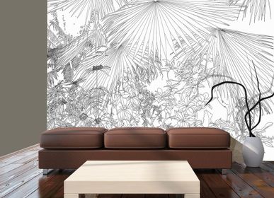 Wallpaper - Jungle Black and White Wallpaper - INCREATION