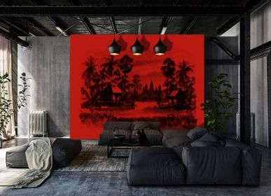 Wallpaper - Jungle Rouge Panoramic Wallpaper - INCREATION