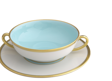 Tasses et mugs - Opal cream soup cup and saucer (Eclipse) - LEGLE