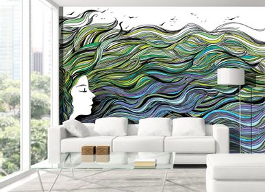 Wallpaper - Profile and Sea Hair Wallpaper - INCREATION