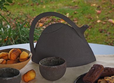 Carafes - EMA Teapot Black Stoneware  - ANNE KRIEG, CERAMISTE
