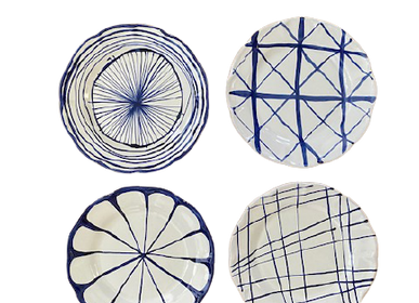 Ceramic - Set of four hand-painted ceramic dinner plates diameter 26 cm - CERASELLA CERAMICHE