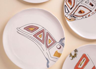 Formal plates - Reina del Darién watercolor plates - ETHIC & TROPIC CORINNE BALLY