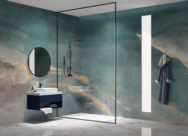 Objets de décoration - Papier peint pour salle de bains bleu collection Egeo - LA MAISON MURAEM