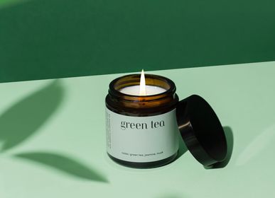 Candles - minimal scented candle 100% vegetable wax green tea - MIA COLONIA