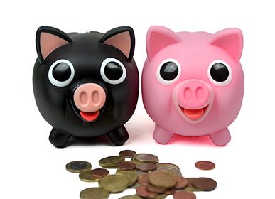Gifts - Jiggy Bank - Black and Pink Piggy Bank/SANKYO TOYS - ABINGPLUS