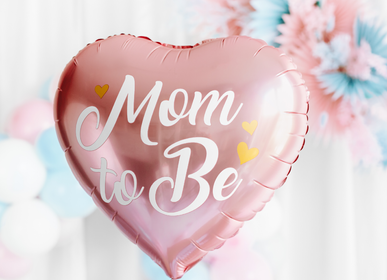 Objets de décoration - Ballon en aluminium Mom to Be, 35 cm, rose, Ballon en Mylar Mom to Be - PARTYDECO