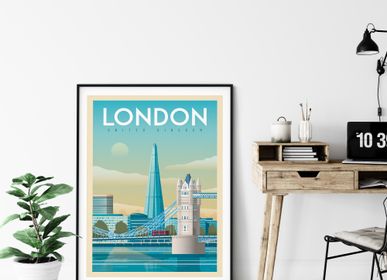 Poster - VINTAGE TRAVEL POSTER LONDON UNITED KINGDOM | LONDON UNITED KINGDOM CITY ILLUSTRATION PRINT - OLAHOOP TRAVEL POSTERS