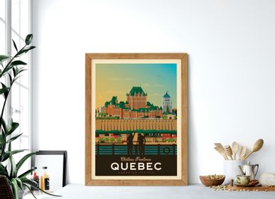 Poster - POSTER TRAVEL VINTAGE QUEBEC CANADA | POSTER ILLUSTRATION CITY QUEBEC CANADA - CHATEAU FRONTENAC - OLAHOOP TRAVEL POSTERS