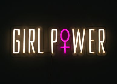 Decorative objects - 'GIRL POWER' WARM WHITE NEON LED WALL MOUNTABLE SIGN - LOCOMOCEAN