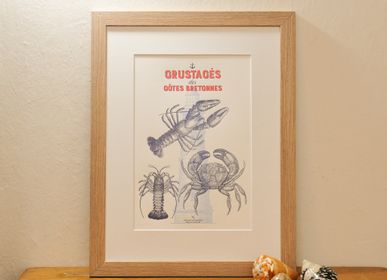 Poster - Art Print Crustaceans from the Breton coasts - L'ATELIER LETTERPRESS
