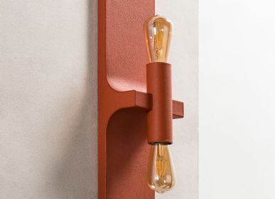 Design objects - WALCOTT TWIN LEATHER WALL LAMP - GIOBAGNARA