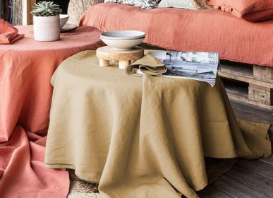 Table linen - Around flax Linen Tablecoths - BLANC CERISE
