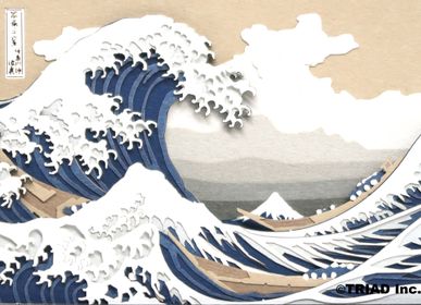 Objets design - SCENERY Under the Wave off Kanagawa, de la série Trente-six Views of Mount Fuji - OMOSHIROI BLOCK