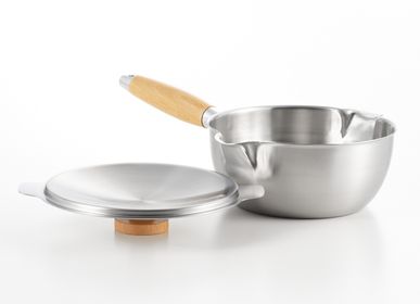 Saucepans  - Aikata: 16, 18 and 20 cm stainless steel casserole with two spouts/YOSHIKAWA - ABINGPLUS