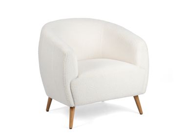 Armchairs - Bruce armchair bouclé ivory 77x75x76 cm MU71004  - ANDREA HOUSE