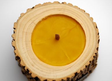 Gifts - PATIO ROCKY | Large Wooden Candle with beeswax - WOOD MOOD