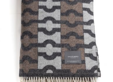 Throw blankets - Stackelbergs Wallpaper Blanket Dark Brown & Grey - STACKELBERGS