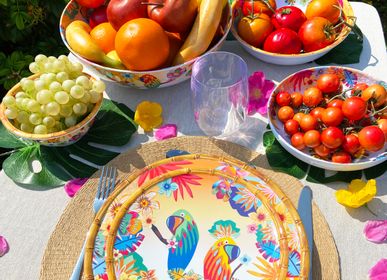 Formal plates - Melamine tableware Parrots Bahia collection - LES JARDINS DE LA COMTESSE