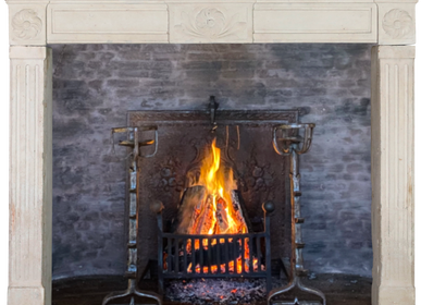 Unique pieces - French Classic Limestone Fireplace - MAISON LEON VAN DEN BOGAERT ANTIQUE FIREPLACES AND RECLAIMED DECORATIVE ELEMENTS