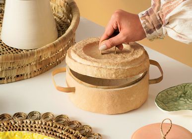 Objets de décoration - Rangement en pâte à papier avec couvercle (petit) - INDIGENOUS