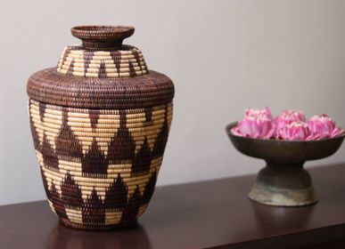 Decorative objects - Fishtooth Rattan Basket - MANAVA