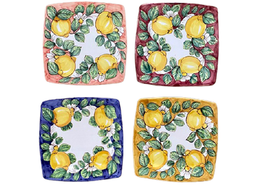 Céramique - Assiettes carrées en céramique peintes à la main 27x27 cm - CERASELLA CERAMICHE