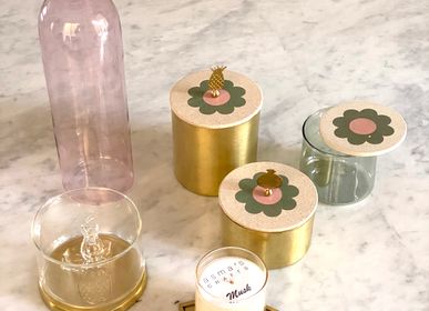 Storage boxes - Small Tiled  Floral Brass Box With A Pomegranate Handle - ASMA'S CRAFTS