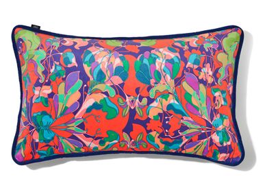 Fabric cushions - Velvet cushion “Au Jardin” multicoloured - AMÉLIE CHOQUET