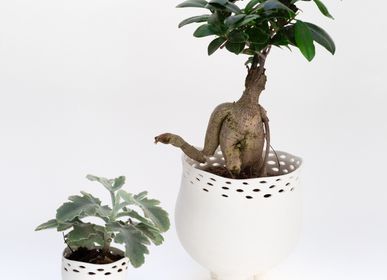 Vases - LALY porcelain biscuit tealight holder D=6,5cm H=7cm - YLVAYA DESIGN