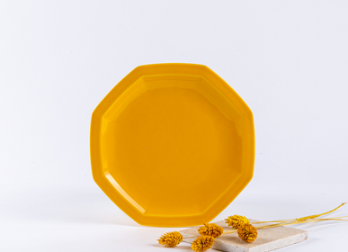 Kitchen utensils - Yellow Porcelain Dessert Plate - OGRE LA FABRIQUE
