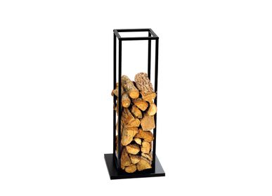 Outdoor fireplaces - BLACK METAL WOOD SHELF 33X33X85 AX71532 - ANDREA HOUSE