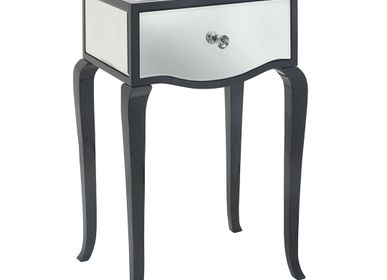 Autres tables  - Table d'appoint en miroir noir brillant Carn - RV  ASTLEY LTD