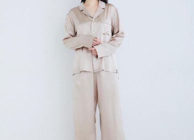 Homewear - Silk Pajama Shirt Champagne Gold  - FOO TOKYO