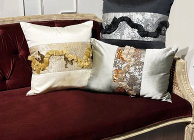 Fabric cushions - Abstract Cushion - KANCHI BY SHOBHNA & KUNAL MEHTA