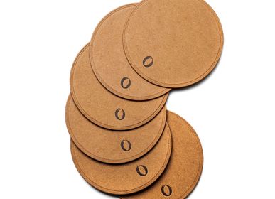 Decorative objects - 6 Coasters - Recycled Leather - Made in France - MAISON ORIGIN