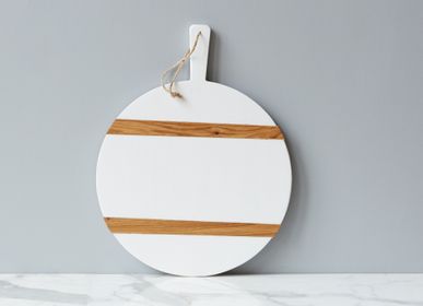 Platter and bowls - White Round Mod Charcuterie Board, Medium - ETÚHOME