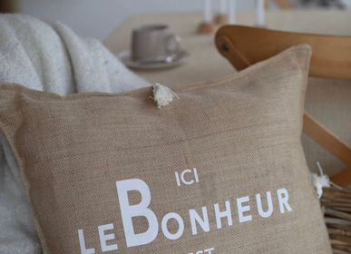 Fabric cushions - Message cushions -Bonheur- - &ATELIER COSTÀ