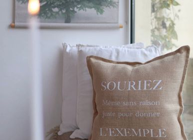 Fabric cushions - “Souriez” message cushions - &ATELIER COSTÀ